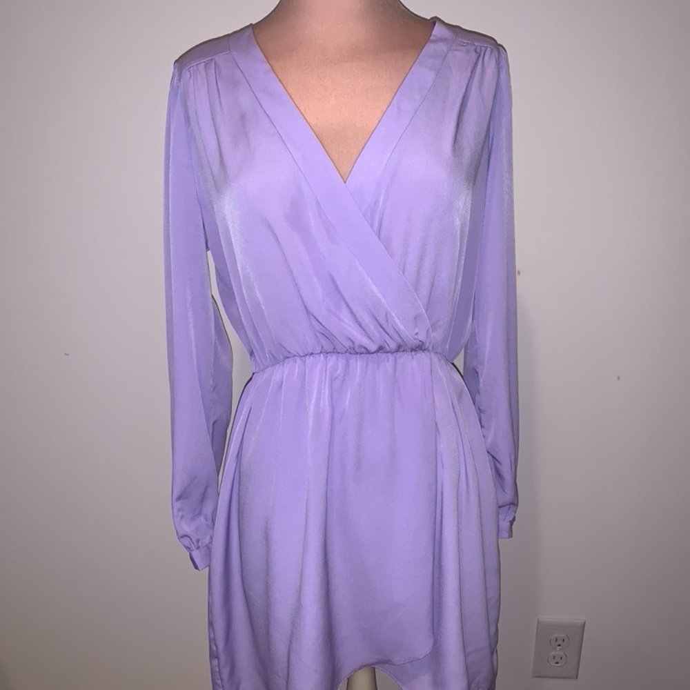 Long Sleeve Mini Lilac Dress